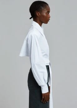 The Frankie Shop Kepa Padded Cropped Shirt - White
