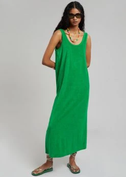 The Frankie Shop Kisu Terry Dress - Kelly Green