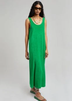The Frankie Shop Kisu Terry Dress - Kelly Green