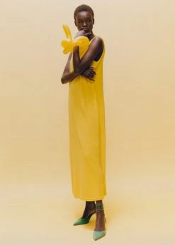 The Frankie Shop CLOTHING Kisu Terry Dress - Yellow
