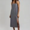 The Frankie Shop Kivi Thin Strap Dress - Dark Grey CLOTHING