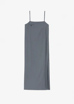 The Frankie Shop Kivi Thin Strap Dress - Dark Grey CLOTHING