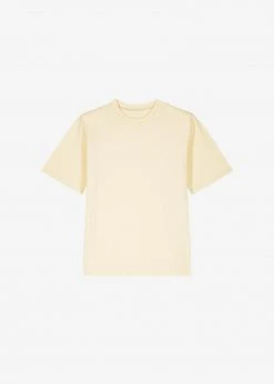 Auver_Fit Kusa Slit Tee - Pale Yellow