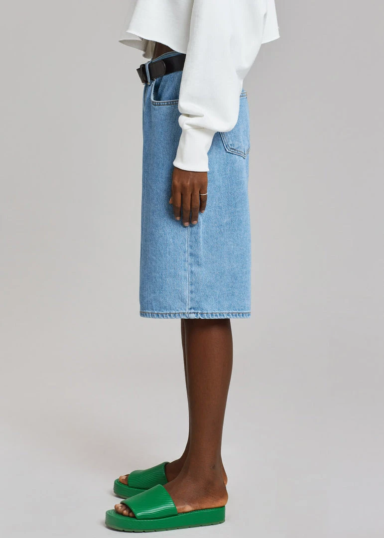 Lake Side Kyra Denim Short - Worn Wash CLOTHING