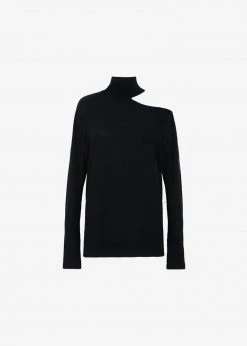 Auver_Fit Lana Cut-Out Turtleneck - Black CLOTHING