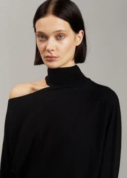 Auver_Fit Lana Cut-Out Turtleneck - Black CLOTHING