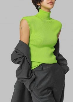 Paper Moon Lanna Turtleneck Knit Top - Lime