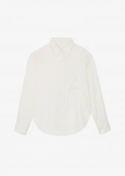 The Frankie Shop CLOTHING Lauren Silky Shirt - Cream