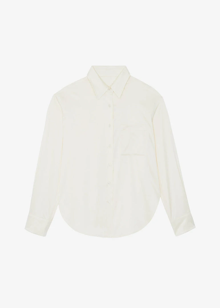 The Frankie Shop CLOTHING Lauren Silky Shirt - Cream