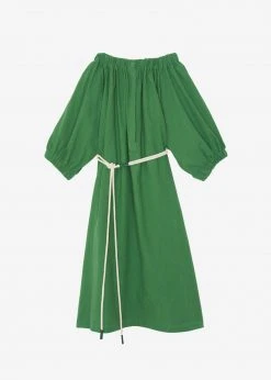 Beside You CLOTHING Leone Off Shoulder Dress - Green