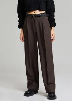 The Frankie Shop CLOTHING Levana Cuffed Trousers - Carafe