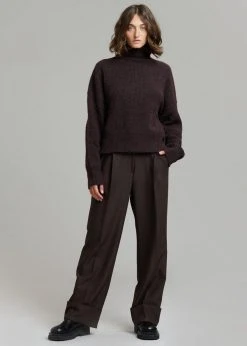The Frankie Shop CLOTHING Levana Cuffed Trousers - Carafe