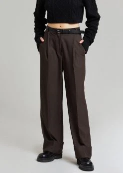 The Frankie Shop CLOTHING Levana Cuffed Trousers - Carafe