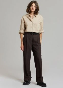 The Frankie Shop CLOTHING Levana Cuffed Trousers - Carafe