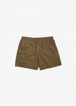 Men Lido Swim Mid Length Trunks - Olive
