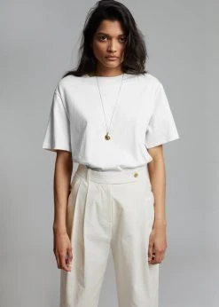 The Frankie Shop Lilou Simple Tee - Optic White