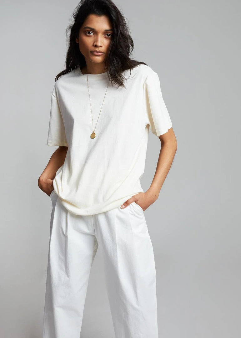 The Frankie Shop Lilou Simple Tee - Beige