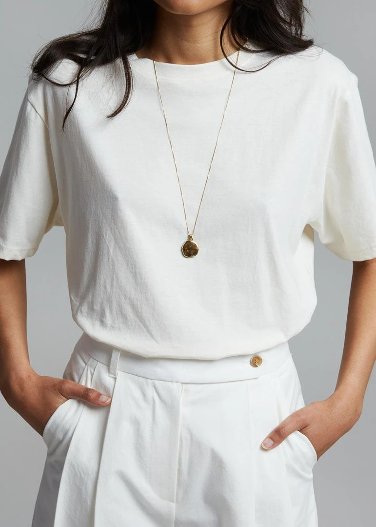 The Frankie Shop Lilou Simple Tee - Beige