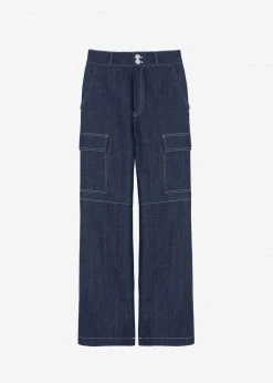 The Frankie Shop CLOTHING Lomi Cargo Denim Pants - Navy