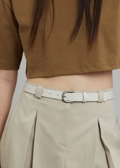 3.another ACCESSORIES Lore Leather Belt - Off White