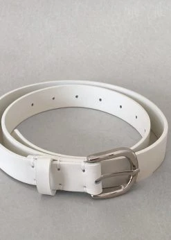 3.another ACCESSORIES Lore Leather Belt - Off White