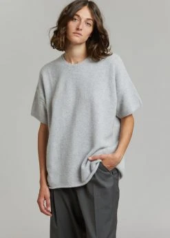 CLOTHING Loulou Studio Izaro Short Sleeve Sweater - Grey