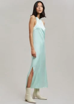 Loulou Studio Sula Silk Dress - Aqua Vacation Edit