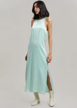 Loulou Studio Sula Silk Dress - Aqua Vacation Edit