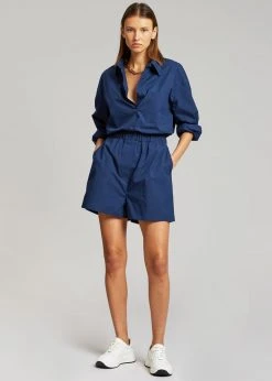 The Frankie Shop CLOTHING Lui Cotton Boxer Short - Navy