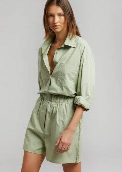 The Frankie Shop CLOTHING Lui Cotton Boxer Short - Sage