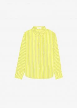 The Frankie Shop Lui Cotton Shirt - Citrus Stripe CLOTHING