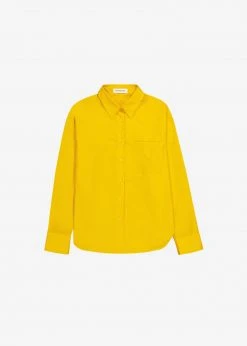 The Frankie Shop Lui Cotton Shirt - Gold Yellow CLOTHING