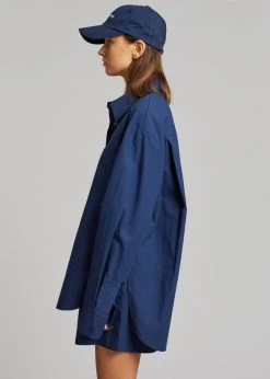 The Frankie Shop Lui Cotton Shirt - Navy