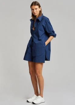 The Frankie Shop Lui Cotton Shirt - Navy