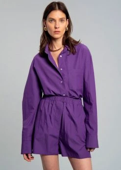 The Frankie Shop Lui Organic Cotton Boxer Short - Berry