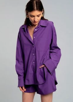 The Frankie Shop Lui Organic Cotton Boxer Short - Berry