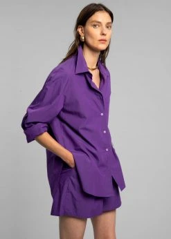 The Frankie Shop Lui Organic Cotton Boxer Short - Berry