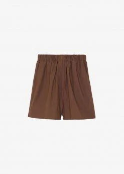 The Frankie Shop Lui Organic Cotton Boxer Short - Chocolate CLOTHING
