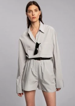 The Frankie Shop Lui Organic Cotton Boxer Short - Ice CLOTHING