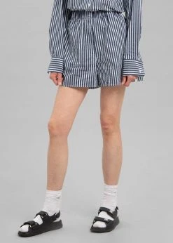 The Frankie Shop CLOTHING Lui Organic Cotton Boxer Short - Navy Stripe