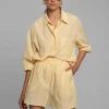 The Frankie Shop Lui Organic Cotton Boxer Short - Pale Yellow CLOTHING