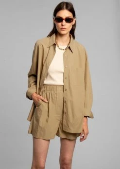 The Frankie Shop Lui Organic Cotton Boxer Short - Sahara CLOTHING