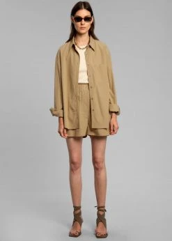 The Frankie Shop Lui Organic Cotton Boxer Short - Sahara CLOTHING