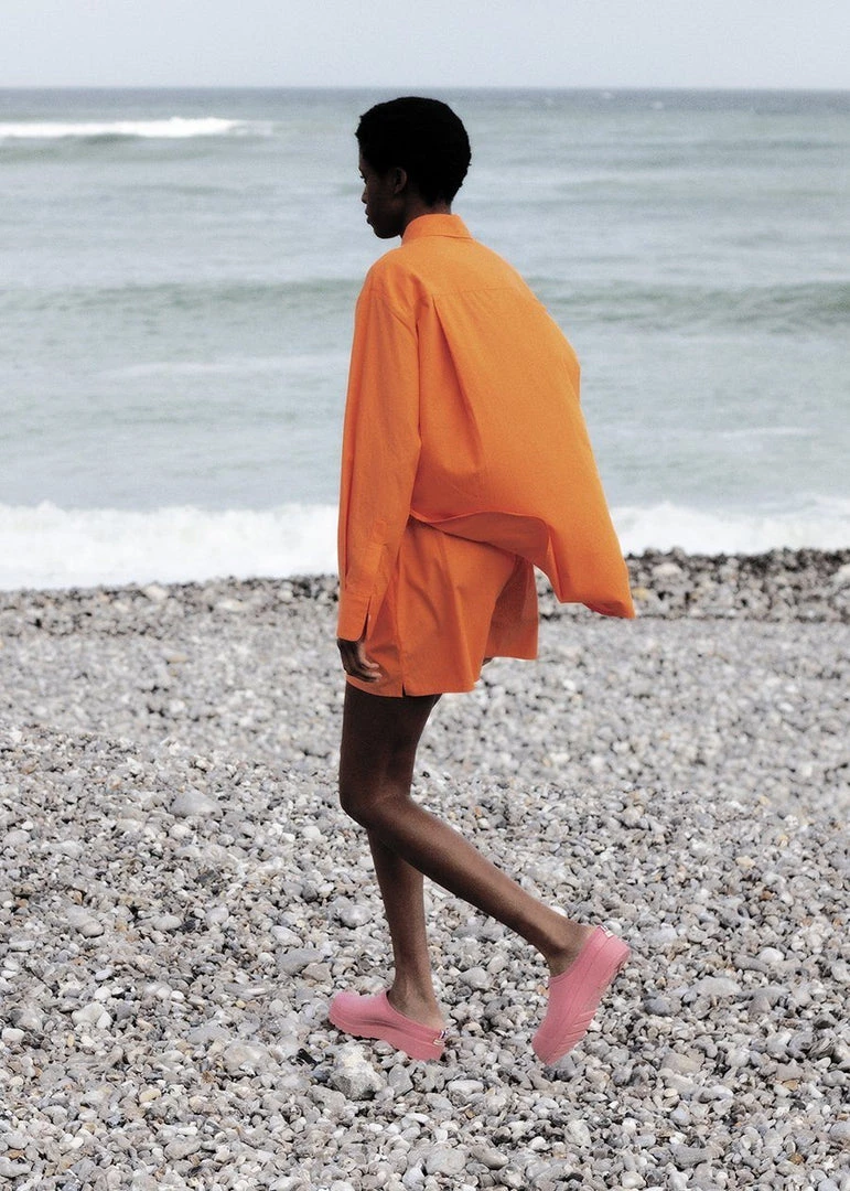 The Frankie Shop CLOTHING Lui Organic Cotton Boxer Short - Tangerine