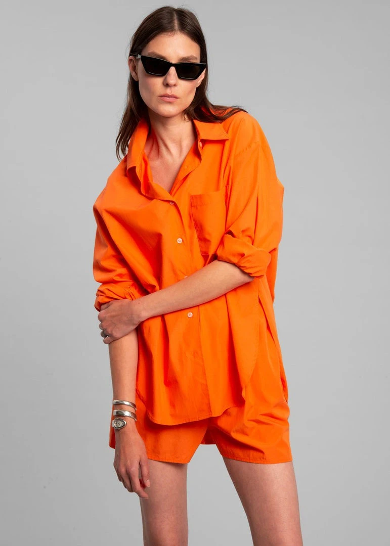 The Frankie Shop CLOTHING Lui Organic Cotton Boxer Short - Tangerine