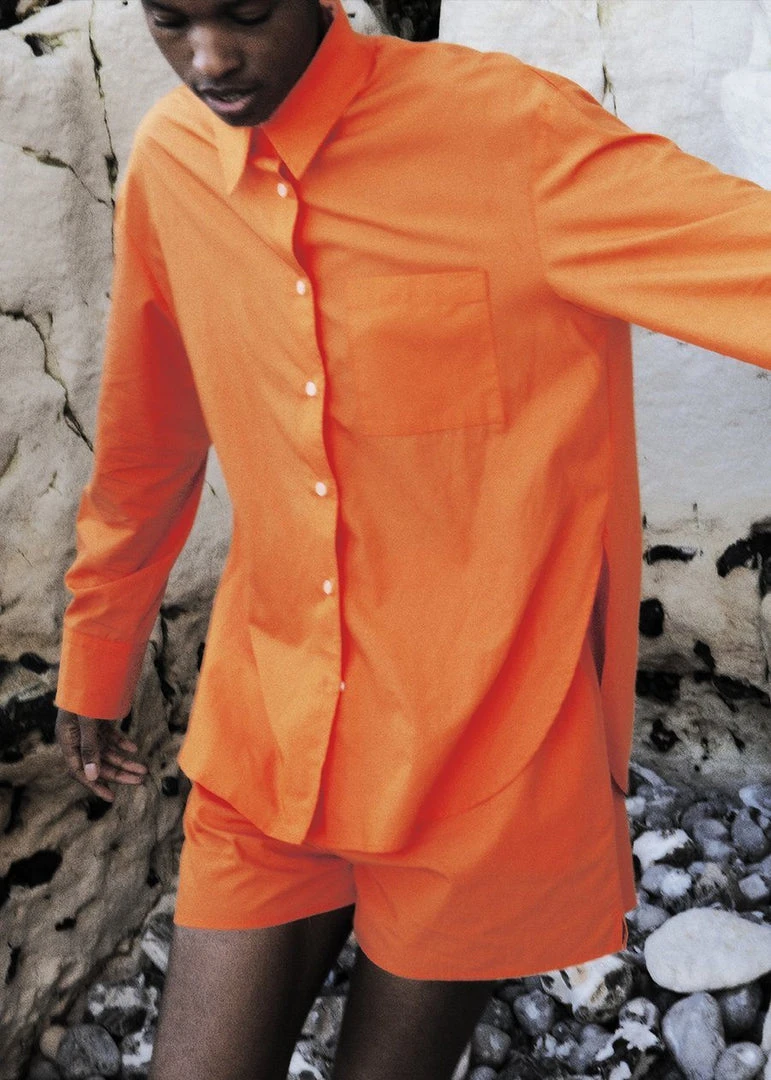 The Frankie Shop CLOTHING Lui Organic Cotton Boxer Short - Tangerine