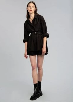 The Frankie Shop CLOTHING Lui Organic Cotton Shirt - Black