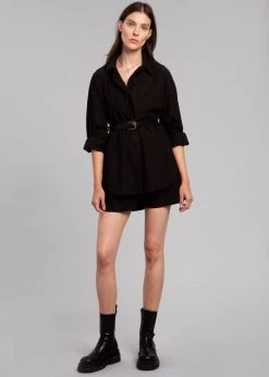 The Frankie Shop CLOTHING Lui Organic Cotton Shirt - Black