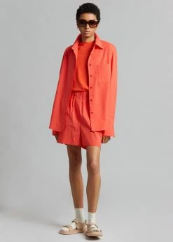 The Frankie Shop Lui Organic Cotton Shirt - Chili