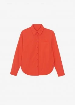 The Frankie Shop Lui Organic Cotton Shirt - Chili